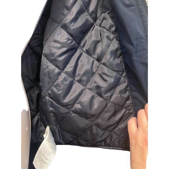 ABERCROMBIE & FITCH Varsity Bomber Jacket Coat Navy Blue Mens XS Quilted Lining - Picture 9 of 12